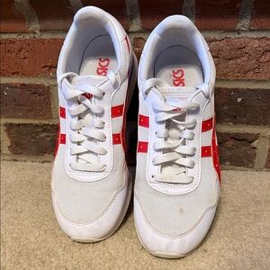 ASICS Women’s White and Red Sneakers